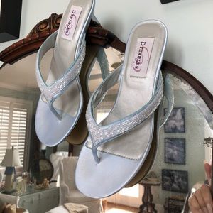 Satin and beaded shoes